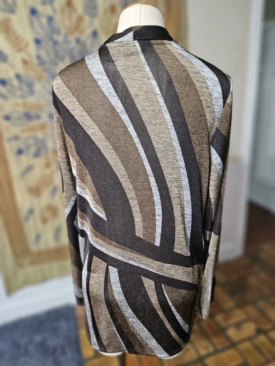 Chico's Tan And Brown Stretchy Kimono Large - Picture 3 of 4